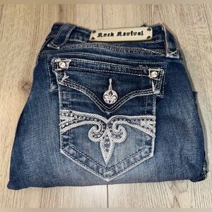 Rock Revival sora easy capri crop cropped Women's Blue Jeans